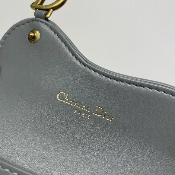 Christian Dior Gray Oblique Jacquard Saddle Flap Wallet - Picture 8 of 15